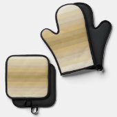 Farbtöne des Tan Stripmuster Art Ofenhandschuh & Topflappen-Set (Vorderseite/Rückseite)