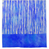 Farbtöne des weißen und blauen Streifens Duschvorhang (Vorderseite)