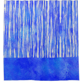Farbtöne des weißen und blauen Streifens Duschvorhang