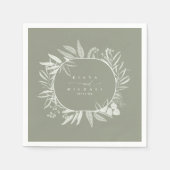 Farbtöne Eukalyptus Wedding Wreath Grn ID901 Serviette (Vorderseite)