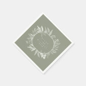 Farbtöne Eukalyptus Wedding Wreath Grn ID901 Serviette (Ecke)