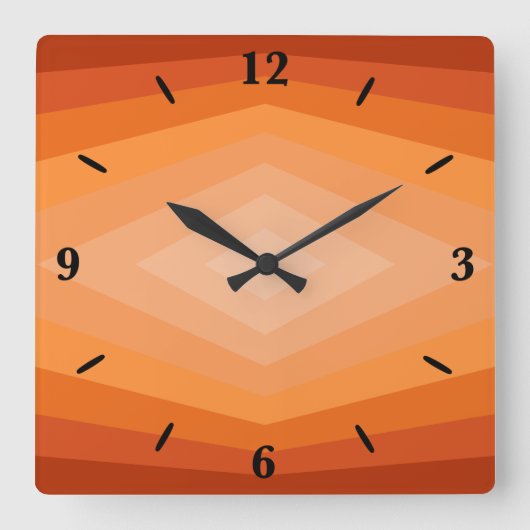 Farbtöne geometrischer Abstrakter Kunst Quadratische Wanduhr (Vorderseite)