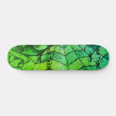 Farbtöne grüner Zickzack cobweb-abstrakter Retro-K Skateboard (Horizontal)