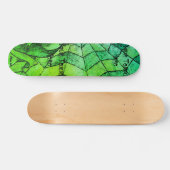 Farbtöne grüner Zickzack cobweb-abstrakter Retro-K Skateboard (Horizontal)