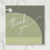 Farbtöne Hochzeit danke Ihnen Green ID901 Geschenkanhänger (Vorderseite)