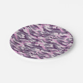 Farbtöne im Stil eines rosa Camouflage-Party Pappteller (Schrägansicht)
