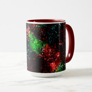 Farbtöne in hellen Farben im Dunkeln und Mosaik Tasse