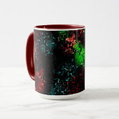 Farbtöne in hellen Farben im Dunkeln und Mosaik Tasse (Vorderseite Links)