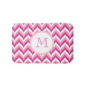 Farbtöne in rosa und weißem Zigzag Zickzack Badematte (Vorderseite)