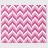 Farbtöne in rosa und weißem Zigzag Zickzack Geschenkpapier (Flach)