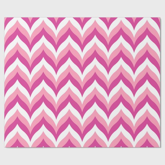 Farbtöne in rosa und weißem Zigzag Zickzack Geschenkpapier (Flach)