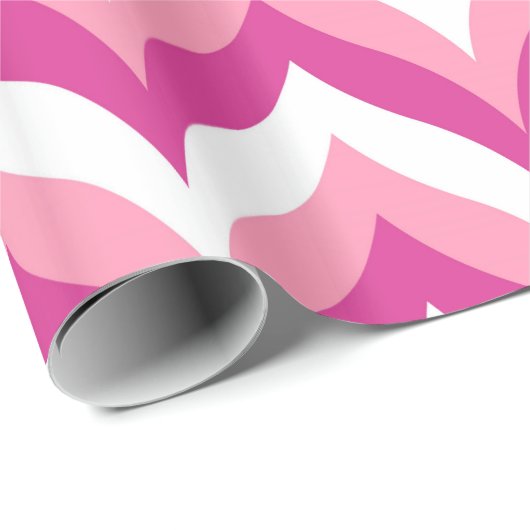 Farbtöne in rosa und weißem Zigzag Zickzack Geschenkpapier (Rolleneckpunkt)