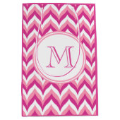 Farbtöne in rosa und weißem Zigzag Zickzack Mittlere Geschenktüte (Vorderseite)