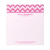 Farbtöne in rosa und weißem Zigzag Zickzack Notizblock (Vorderseite)