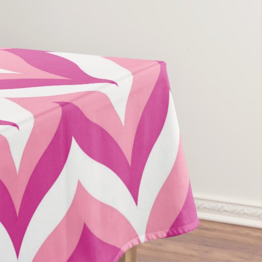 Farbtöne in rosa und weißem Zigzag Zickzack Tischdecke (Beispiel)