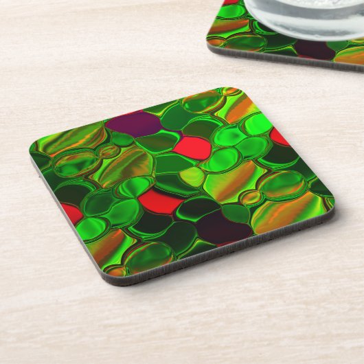 Farbtöne, Kreise und abgerundete Formen Getränkeuntersetzer (Linke Seite)