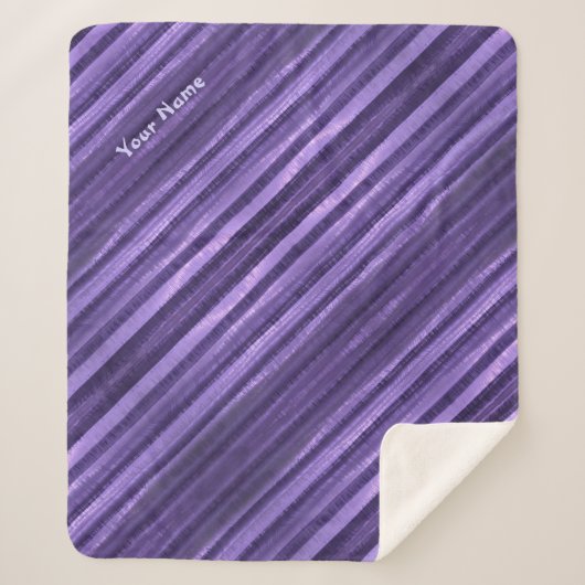Farbtöne Lila Diagonalstreifen Personalisiert Sherpadecke (Vorderseite)