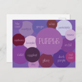 Farbtöne Lila Farbkreise Postkarte (Vorne/Hinten)