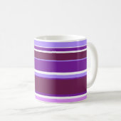 Farbtöne lila Streifen Kaffeetasse (VorderseiteRechts)