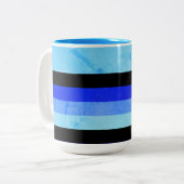 Farbtöne mit blauen Marmorstreifen Zweifarbige Tasse (Vorderseite Links)