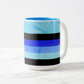Farbtöne mit blauen Marmorstreifen Zweifarbige Tasse (VorderseiteRechts)