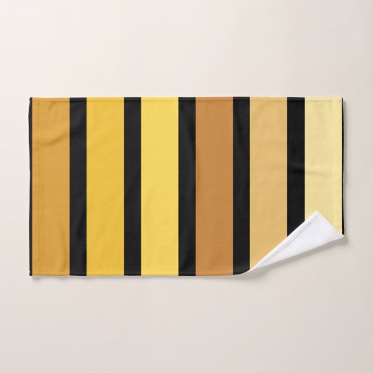 Farbtöne mit goldgelben Streifen auf schwarz Badhandtuch Set (Handtuch)