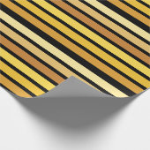 Farbtöne mit goldgelben Streifen auf schwarz Geschenkpapier (Ecke)