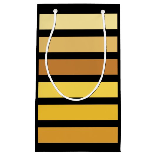 Farbtöne mit goldgelben Streifen auf schwarz Kleine Geschenktüte (Vorderseite)