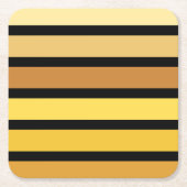 Farbtöne mit goldgelben Streifen auf schwarz Rechteckiger Pappuntersetzer (Vorderseite)