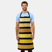 Farbtöne mit goldgelben Streifen auf schwarz Schürze (Getragen)
