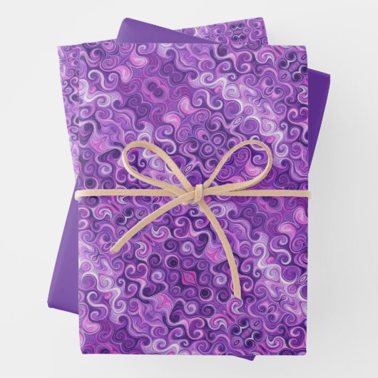 Farbtöne mit Lila, rosa und weißem Muster Geschenkpapier Set (Beispiel)