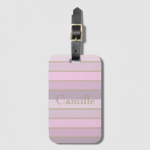 Farbtöne mit rosa Streifen personalisiert Gepäckanhänger