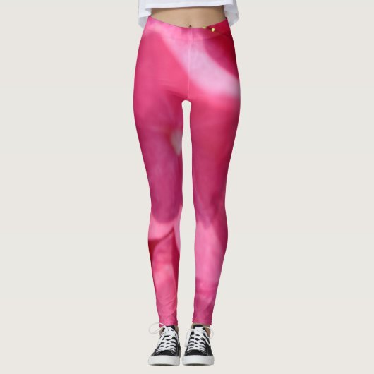 Farbtöne rosa Blume Blumenfotografie Leggings (Vorderseite)