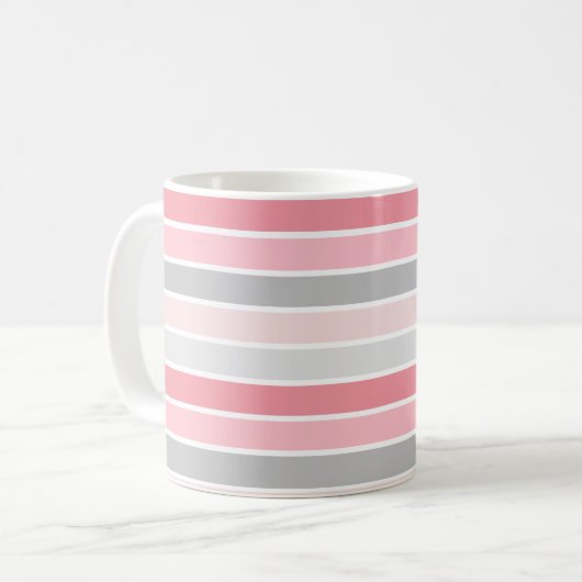 Farbtöne, rosa gestreift kaffeetasse (Vorderseite Links)