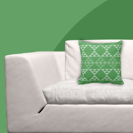 Farbtöne und das grüne Dreieck-Muster Kissen