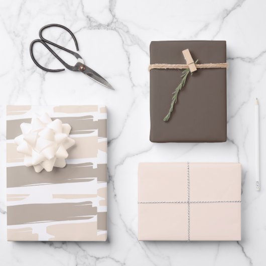 Farbtöne von beige Paint Swipe Geschenkpapier Set (Vorderseite)