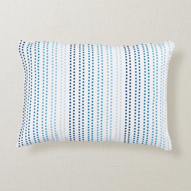 Farbtöne von Blau mit veränderbarer Hintergrundfar Dekokissen (Rückseite)