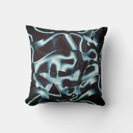 Farbtöne von blauem Silber auf abstrakten Bändern  Kissen