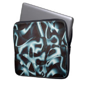 Farbtöne von blauem Silber auf abstrakten Bändern  Laptopschutzhülle (Vorderseite Links)