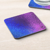 Farbtöne von blauem und Lila Abstraktem Cork-Unter Untersetzer (Linke Seite)