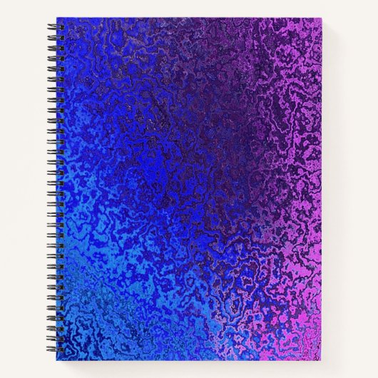 Farbtöne von blauem und Lila, schimmliges Aussehen Notizblock (Vorderseite)