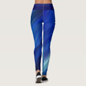 Farbtöne von blauen Pinselstrichen mit weißem Name Leggings (Rückseite)
