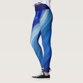 Farbtöne von blauen Pinselstrichen mit weißem Name Leggings (Links)