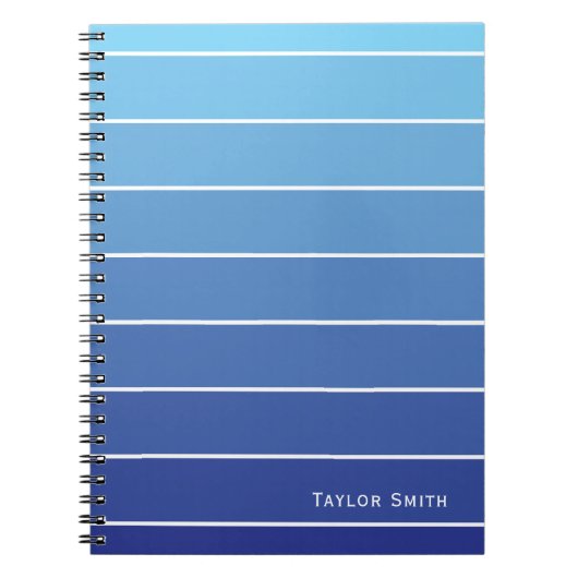 Farbtöne von blauen Streifen Paint Chip Notizblock (Vorderseite)