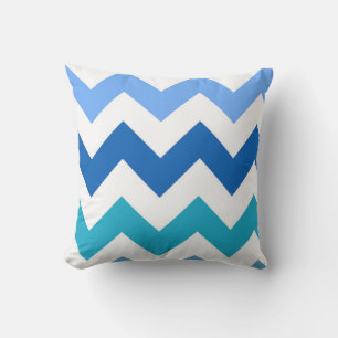 Farbtöne von Blue Zig Zag Zickzack Pillow Kissen