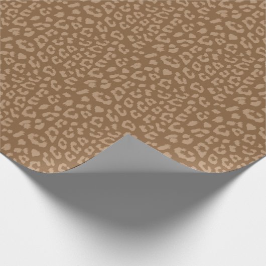 Farbtöne von braunem Leopard-Muster Geschenkpapier (Ecke)