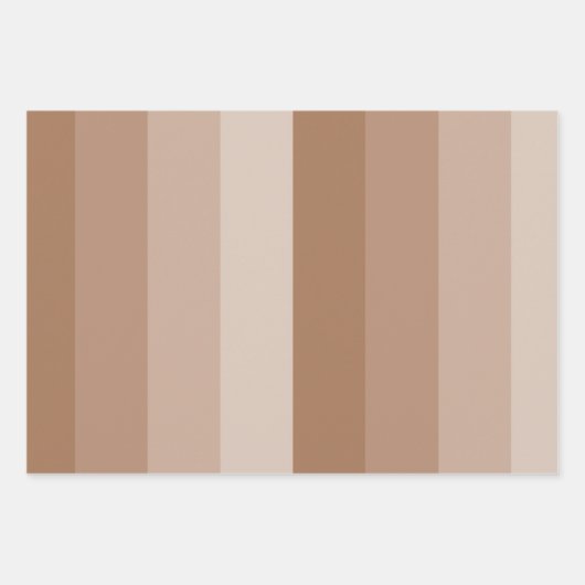 Farbtöne von braunen Streifen Geschenkpapier Set (Vorderseite)