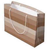 Farbtöne von braunen Streifen Große Geschenktüte (Rückseite Schrägansicht)