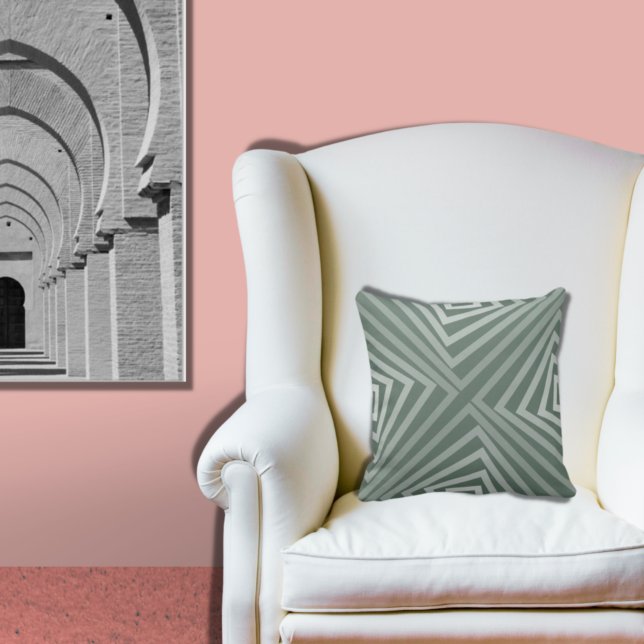 Farbtöne von Grau, gestreiftes Muster - Drehkissen Kissen (Von Creator hochgeladen)