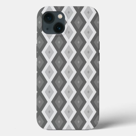 Farbtöne von grauem Diamantmuster Case-Mate iPhone Hülle (Rückseite)